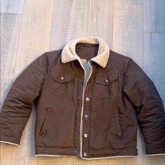 Men's Brown Sherpa-Lined Jacket - Picture 1 of 10